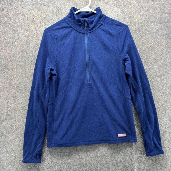 Vineyard Vines Other - Vineyard Vines Pullover Mens Small Blue 1/4 Zip Waffle Knit Mock Neck Shirt Top